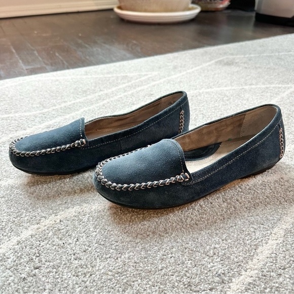 Naturalizer N5 Comfort Navy Blue Suede Loafers - Picture 1 of 8